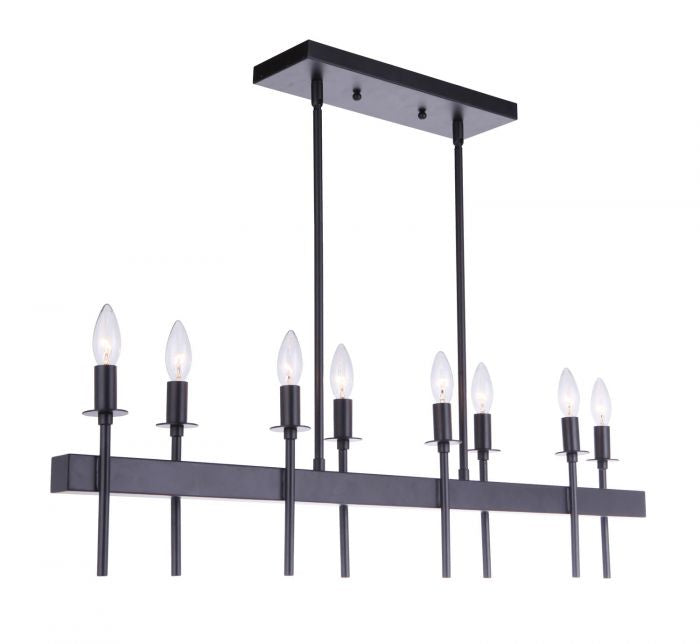 Craftmade - 54378-FB - Eight Light Island Pendant - Larrson - Flat Black