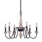 Vaxcel - H0236 - Six Light Chandelier - Georgetown - Vintage Ash and Oil Burnished Bronze