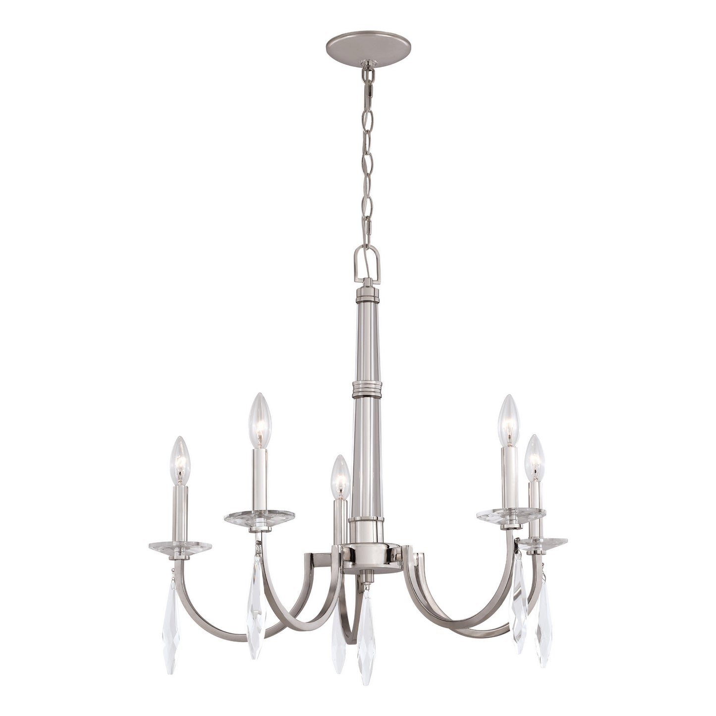 Vaxcel - H0243 - Five Light Chandelier - Hoyne - Polished Nickel