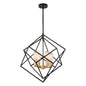 Vaxcel - P0307 - Four Light Pendant - Rad - Black and Natural Brass
