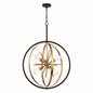 Vaxcel - P0341 - Six Light Pendant - Estelle - Natural Brass and Matte Black