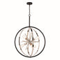 Vaxcel - P0342 - Six Light Pendant - Estelle - Polished Nickel and Matte Black