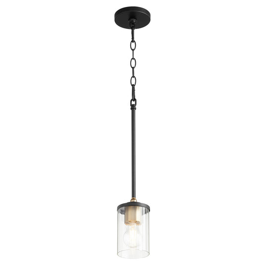 Quorum - 329-6980 - One Light Pendant - Empire - Textured Black w/ Aged Brass