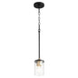 Quorum - 329-6980 - One Light Pendant - Empire - Textured Black w/ Aged Brass