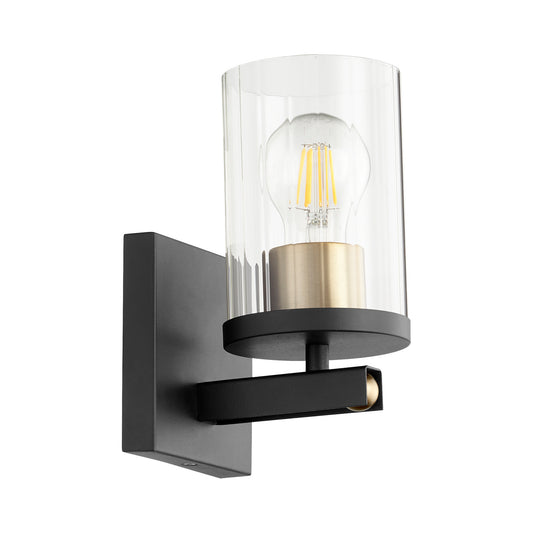 Quorum - 529-1-6980 - One Light Wall Mount - Empire - Textured Black w/ Aged Brass