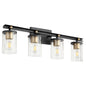 Quorum - 529-4-6980 - Four Light Vanity - Empire - Textured Black w/ Aged Brass