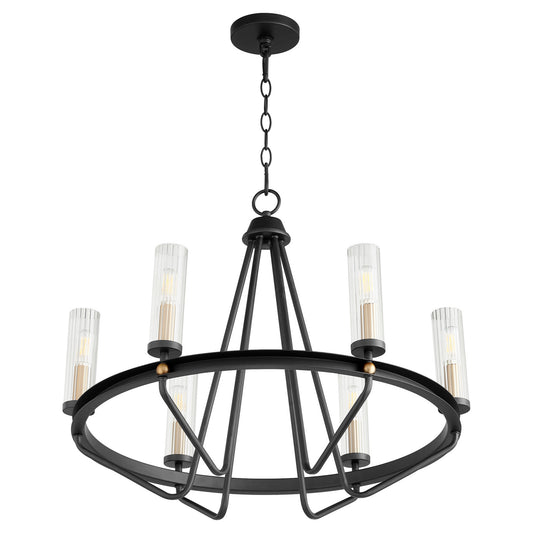 Quorum - 629-6-6980 - Six Light Chandelier - Empire - Textured Black w/ Aged Brass