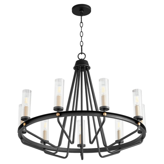 Quorum - 629-9-6980 - Nine Light Chandelier - Empire - Textured Black w/ Aged Brass