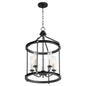Quorum - 829-5-6980 - Five Light Entry Pendant - Empire - Textured Black w/ Aged Brass