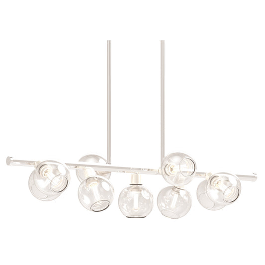 DVI Lighting - DVP20805SN+GR-CL - Nine Light Linear Pendant - Ocean Drive - Satin Nickel And Graphite With Clear Glass