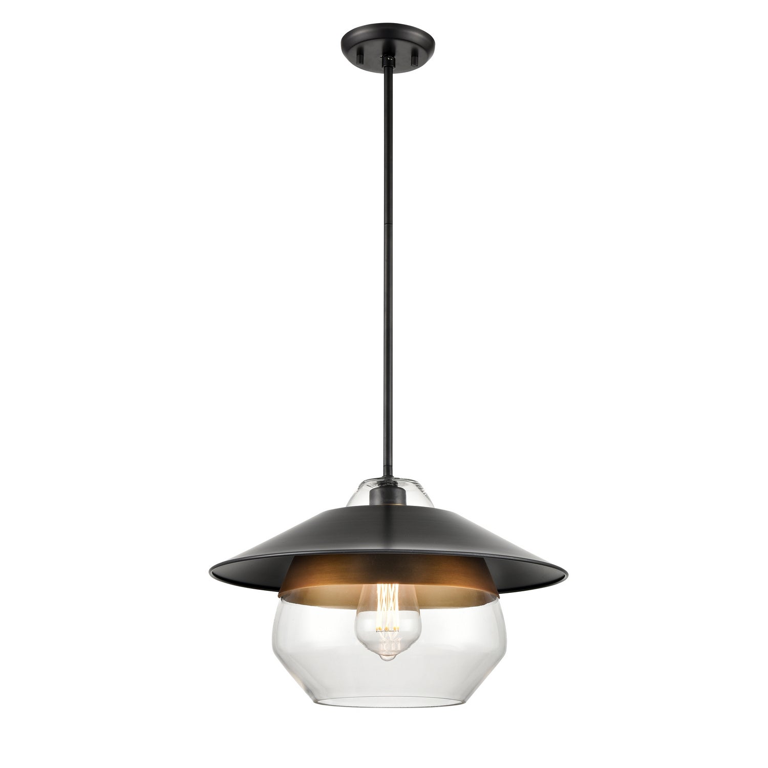 DVI Lighting - DVP42320MF+GR-CL - One Light Pendant - Chevalier - Multiple Finishes And Graphite With Clear Glass