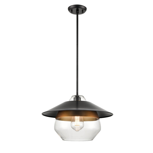 DVI Lighting - DVP42320MF+GR-CL - One Light Pendant - Chevalier - Multiple Finishes And Graphite With Clear Glass