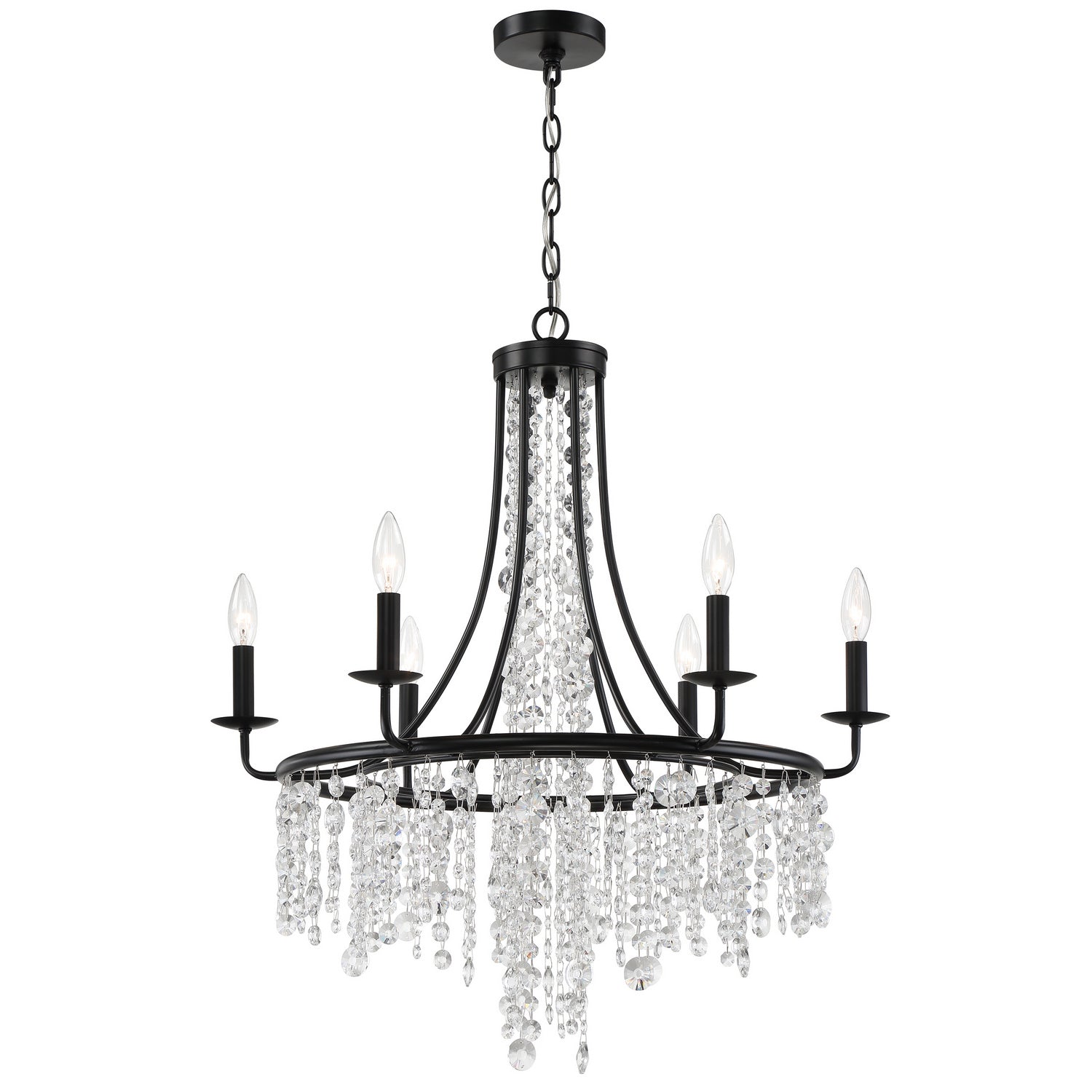 Crystorama - GAB-B7306-MK - Six Light Chandelier - Gabrielle - Matte Black