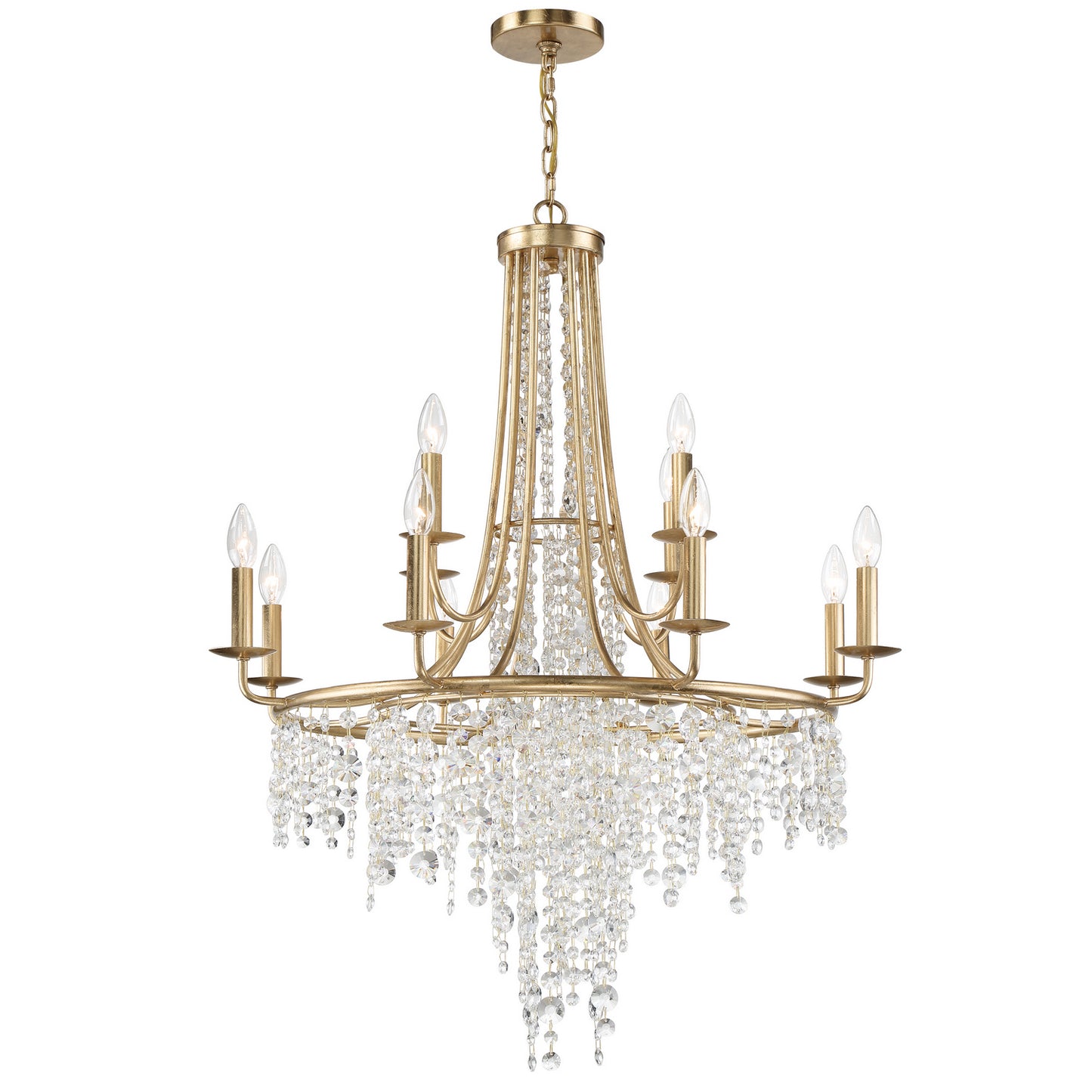 Crystorama - GAB-B7312-GA - 12 Light Chandelier - Gabrielle - Antique Gold