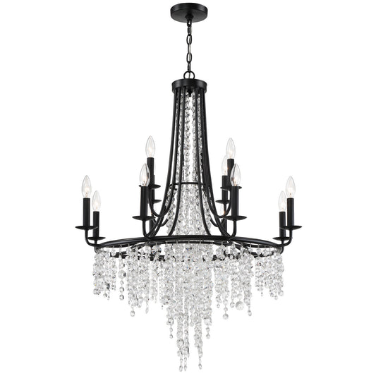 Crystorama - GAB-B7312-MK - 12 Light Chandelier - Gabrielle - Matte Black