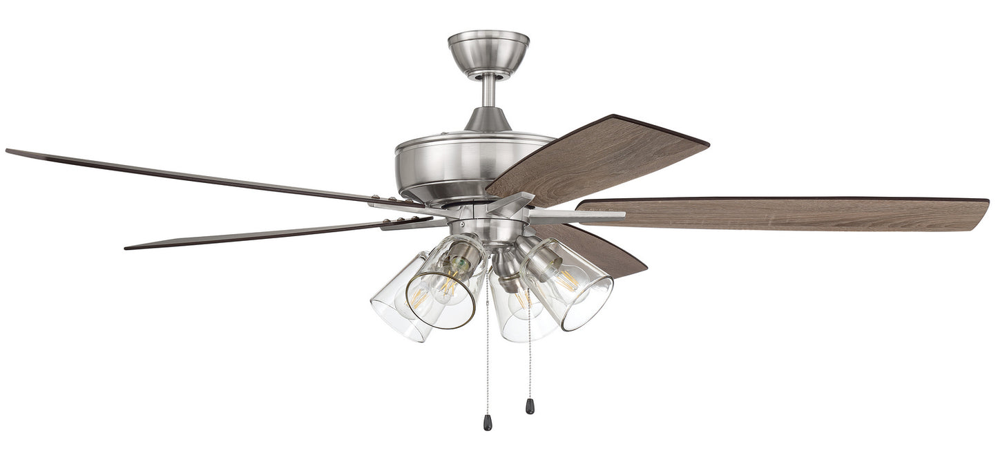 Craftmade - S104BNK5-60DWGWN - 60"Ceiling Fan - Super Pro 104 - Brushed Polished Nickel