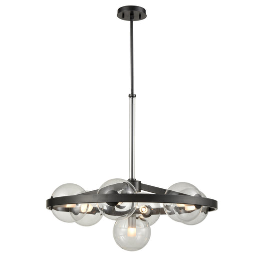 DVI Lighting - DVP27027GR-CL - Seven Light Chandelier - Courcelette - Graphite With Clear Glass