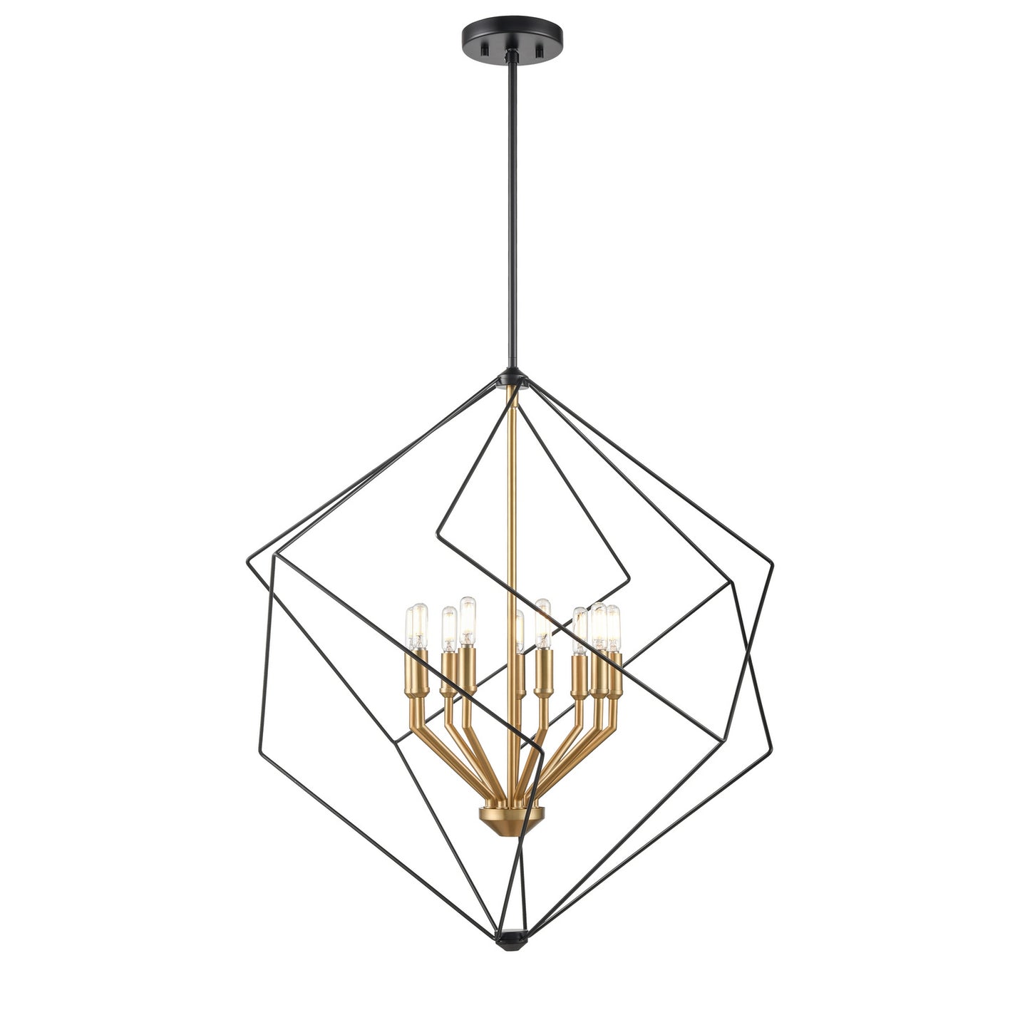 DVI Lighting - DVP44948BR+EB - Nine Light Foyer Pendant - Ashoona - Brass And Ebony