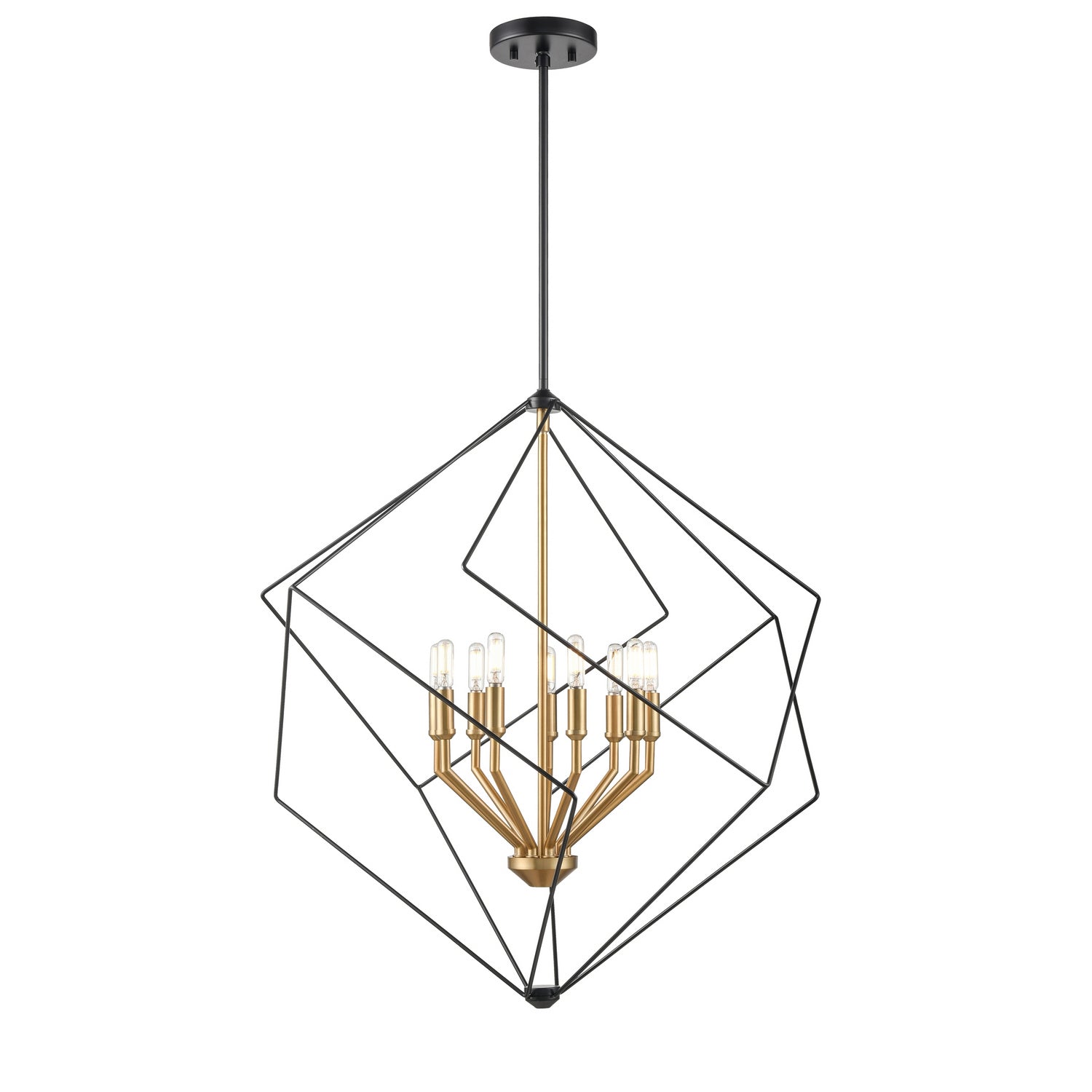 DVI Lighting - DVP44948BR+EB - Nine Light Foyer Pendant - Ashoona - Brass And Ebony