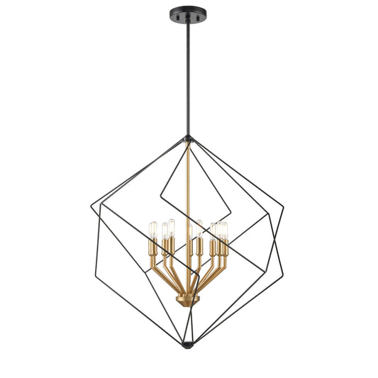 DVI Lighting - DVP44948BR+EB - Nine Light Foyer Pendant - Ashoona - Brass And Ebony