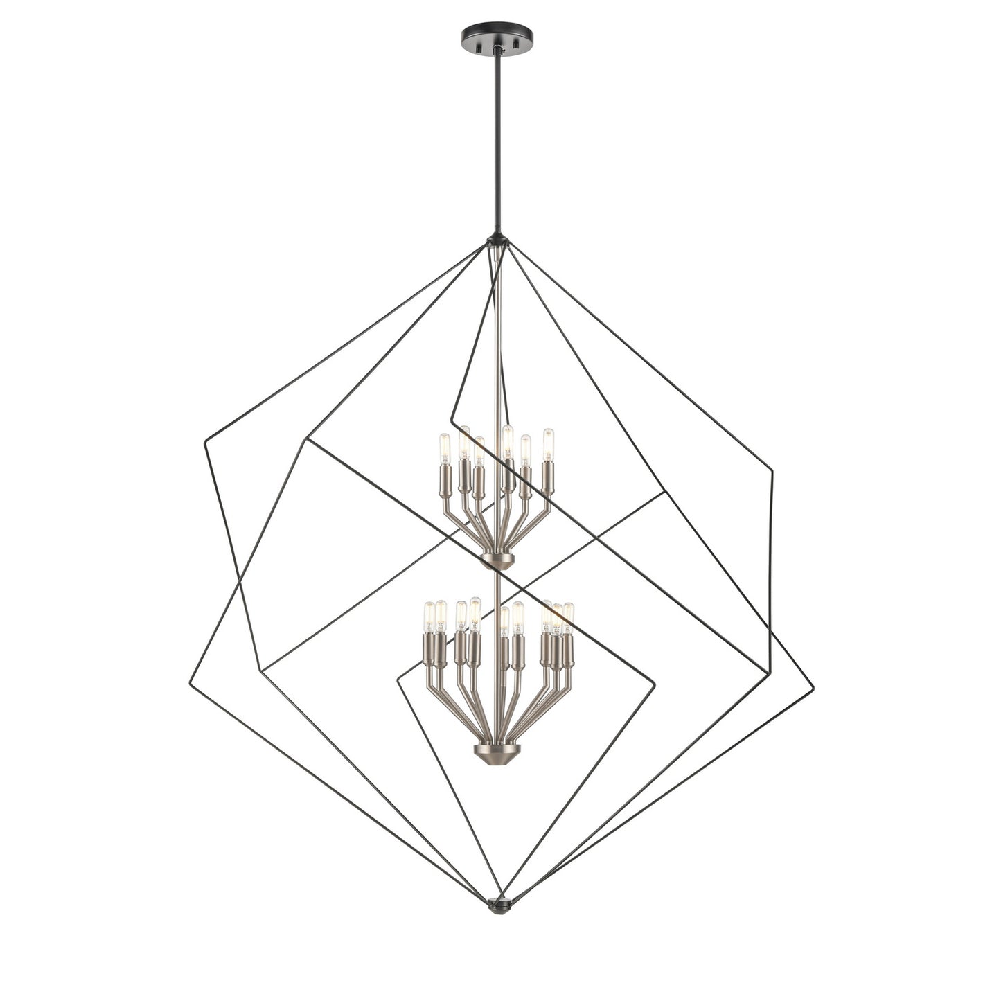 DVI Lighting - DVP44949BN+EB - 15 Light Foyer Pendant - Ashoona - Buffed Nickel And Ebony