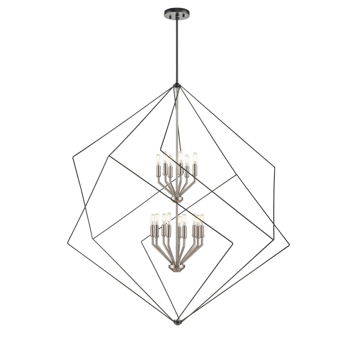 DVI Lighting - DVP44949BN+EB - 15 Light Foyer Pendant - Ashoona - Buffed Nickel And Ebony