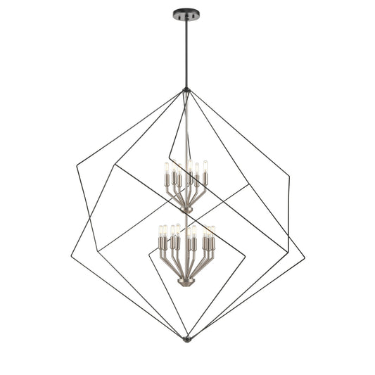 DVI Lighting - DVP44949BN+EB - 15 Light Foyer Pendant - Ashoona - Buffed Nickel And Ebony