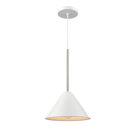 DVI Lighting - DVP46110MW+SN - One Light Pendant - Lily - Matte White And Satin Nickel