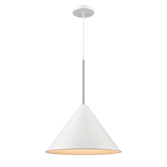 DVI Lighting - DVP46120MW+SN - One Light Pendant - Lily - Matte White And Satin Nickel