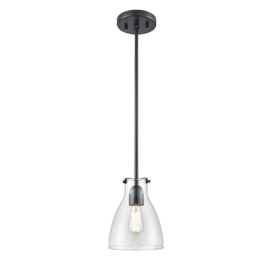 DVI Lighting - DVP47021EB-CL - One Light Pendant - Emma - Ebony With Clear Glass