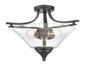 Millennium - 1483-MB - Three Light Semi-Flush Mount - Natalie - Matte Black