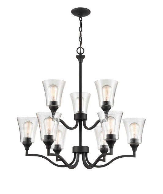 Millennium - 2119-MB - Nine Light Chandelier - Caily - Matte Black