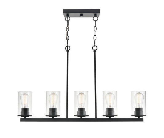 Millennium - 2725-MB - Five Light Pendant - Verlana - Matte Black