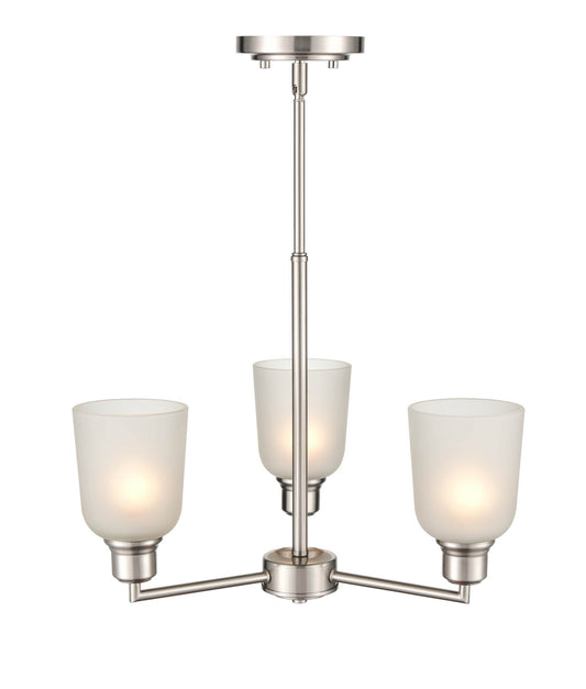 Millennium - 2813-BN - Three Light Chandelier - Amberle - Brushed Nickel