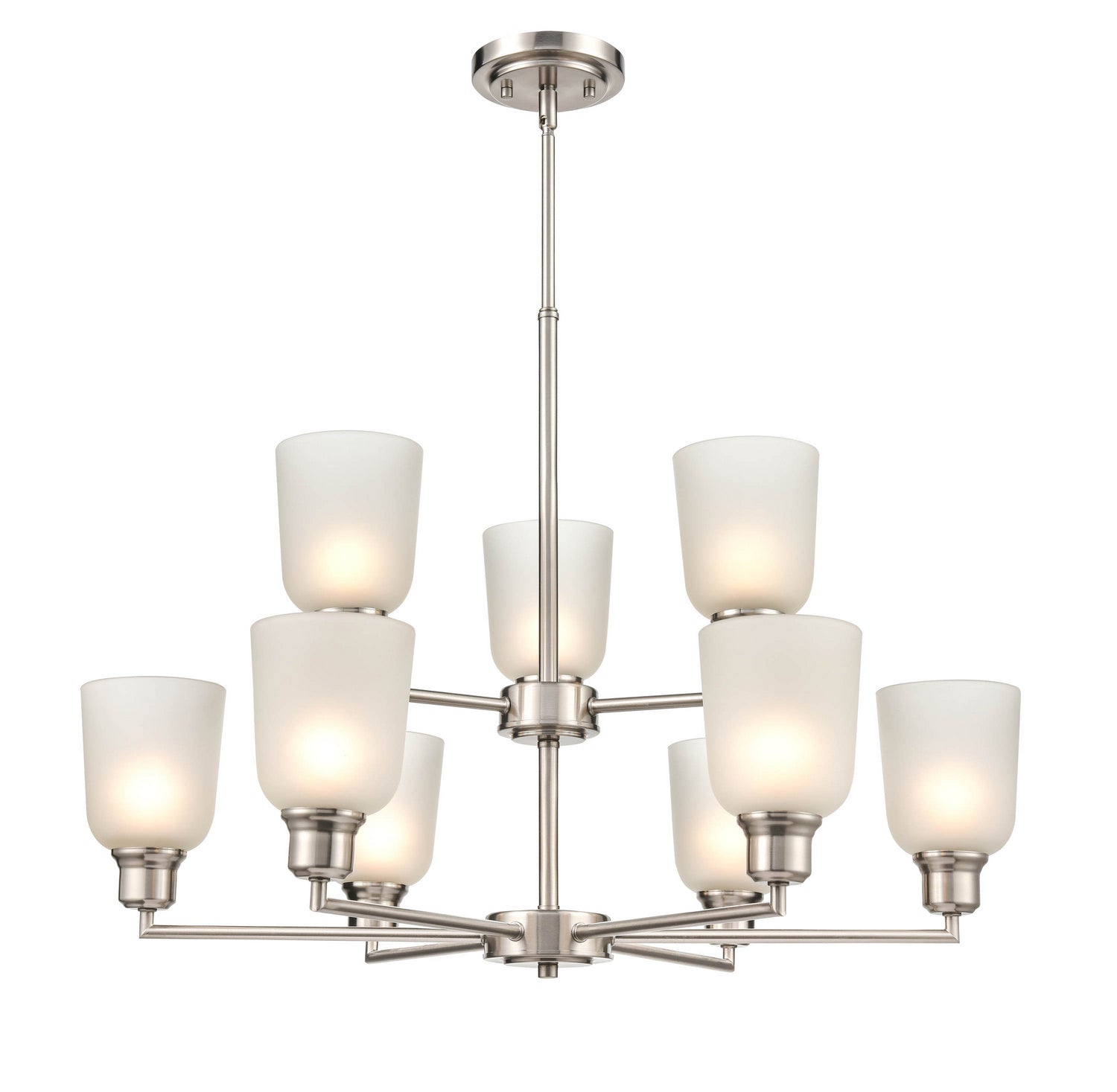 Millennium - 2819-BN - Nine Light Chandelier - Amberle - Brushed Nickel