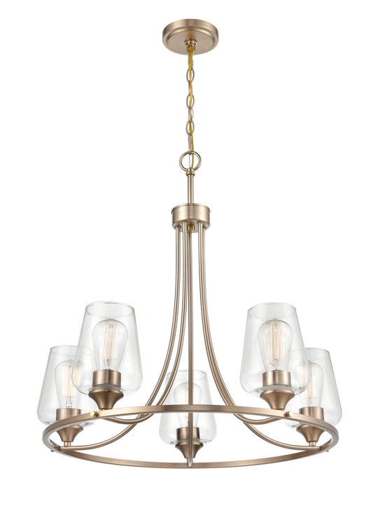 Millennium - 9725-MG - Five Light Chandelier - Ashford - Modern Gold