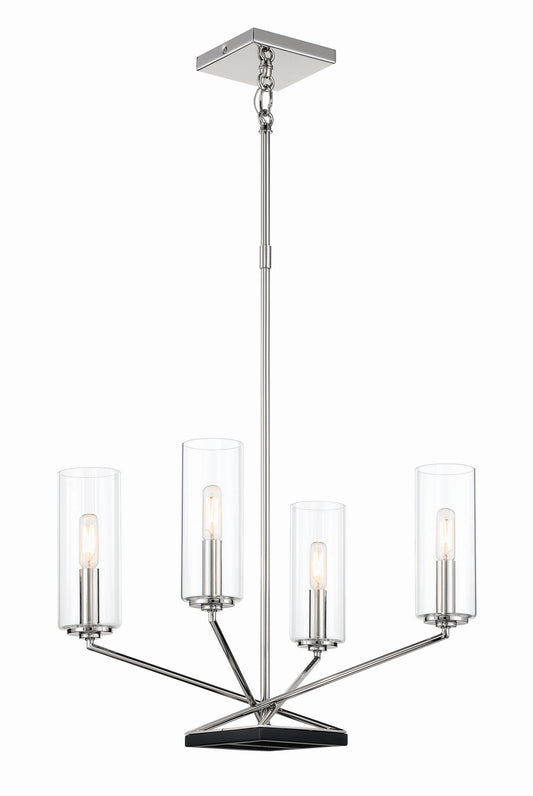 Minka-Lavery - 2494-572 - Four Light Chandelier - Highland Crossing - Coal W/Polished Nickel Highlig