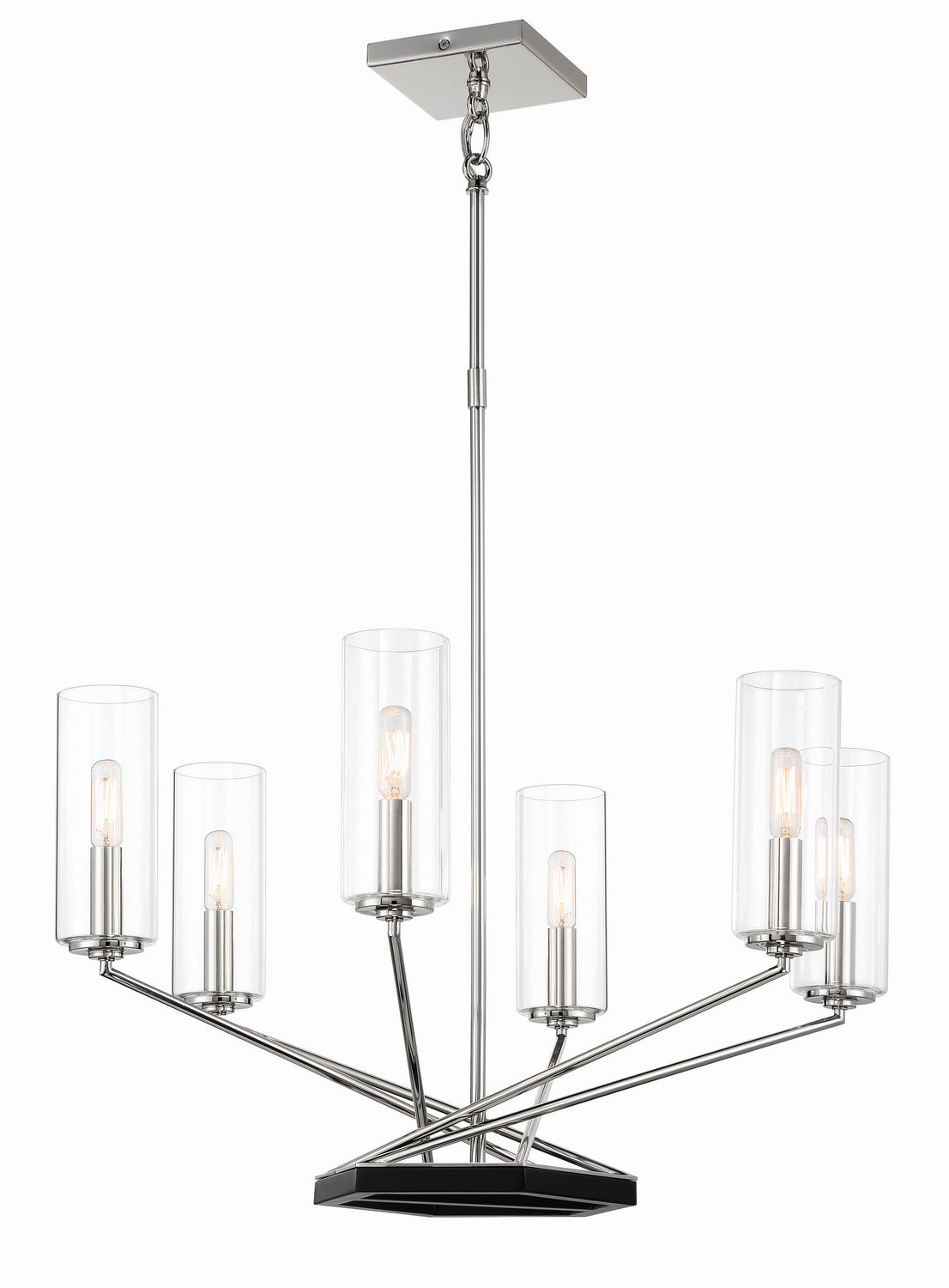 Minka-Lavery - 2495-572 - Six Light Chandelier - Highland Crossing - Coal W/Polished Nickel Highlig