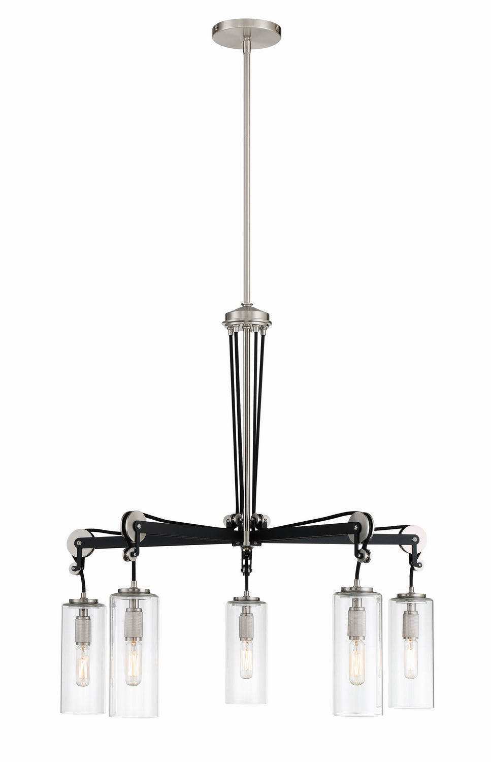 Minka-Lavery - 2895-691 - Five Light Chandelier - Pullman Junction - Coal With Brushed Nickel