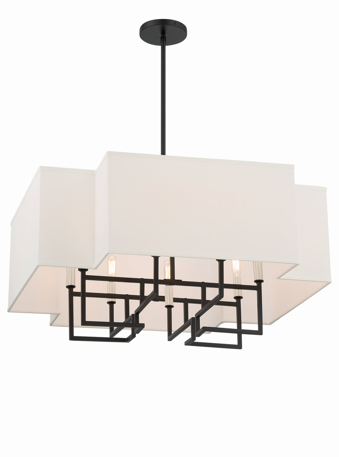 Minka-Lavery - 2957-572 - Eight Light Pendant - Upham Estates - Coal W/Polished Nickel Highlig