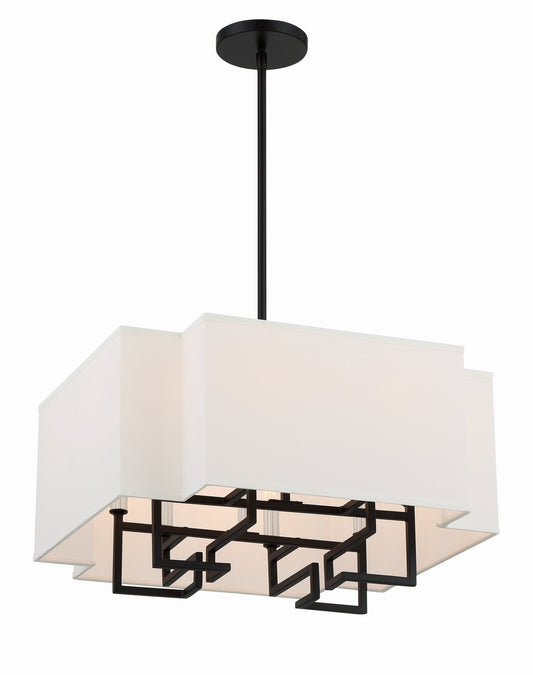 Minka-Lavery - 2958-572 - Eight Light Pendant - Upham Estates - Coal W/Polished Nickel Highlig