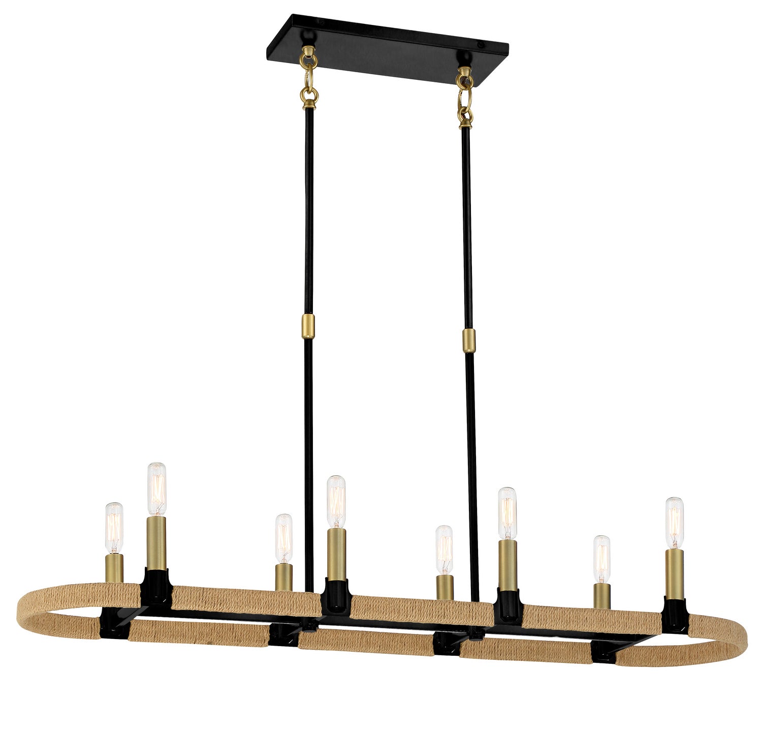 Minka-Lavery - 3868-726 - Eight Light Island Pendant - Windward Passage - Coal And Soft Brass