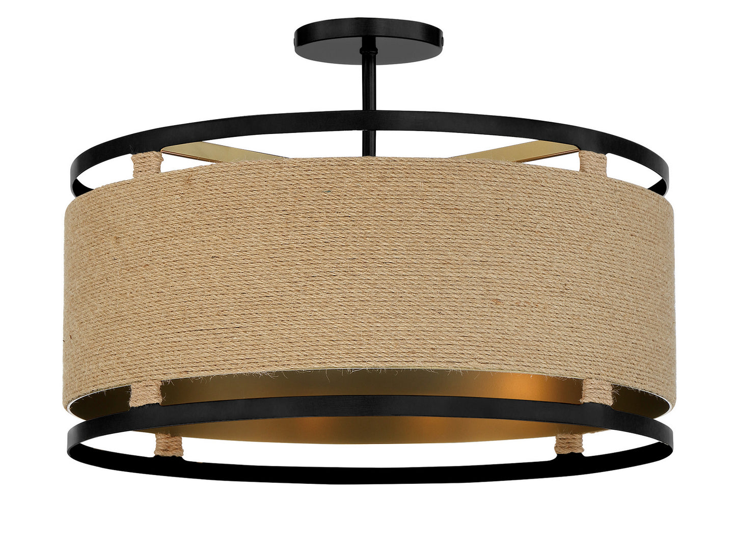 Minka-Lavery - 3869-726 - Four Light Semi Flush Mount - Windward Passage - Coal And Soft Brass