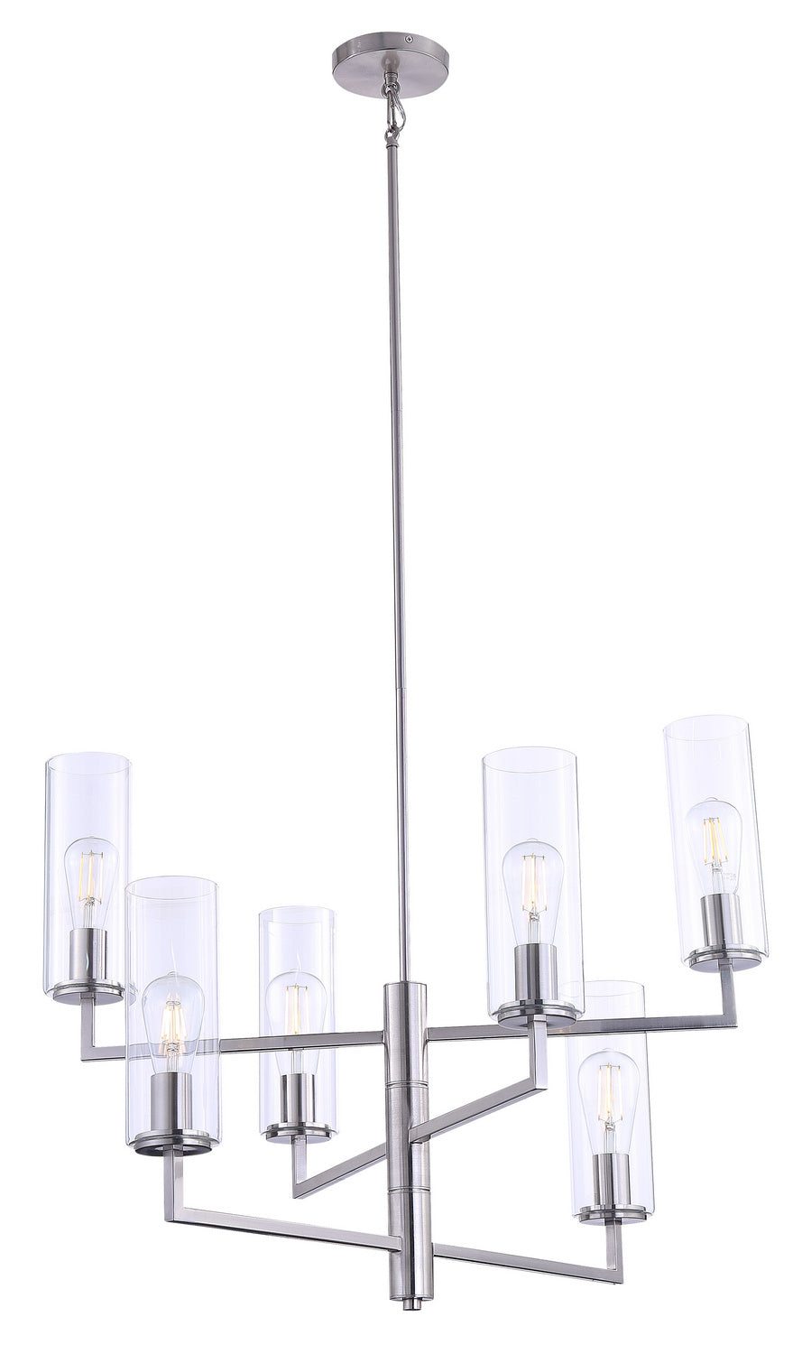 Minka-Lavery - 4046-84 - Six Light Chandelier - Acacia - Brushed Nickel