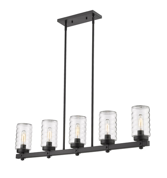 Z-Lite - 588-5L-BK - Five Light Outdoor Linear Chandelier - Tahoe - Matte Black