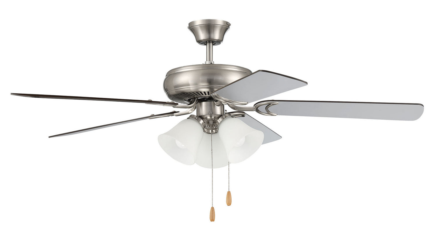 Craftmade - DCF52BNK5C3W - 52"Ceiling Fan - Decorator's Choice 3 Light Kit - Brushed Polished Nickel