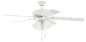 Craftmade - DCF52W5C3W - 52"Ceiling Fan - Decorator's Choice 3 Light Kit - Matte White