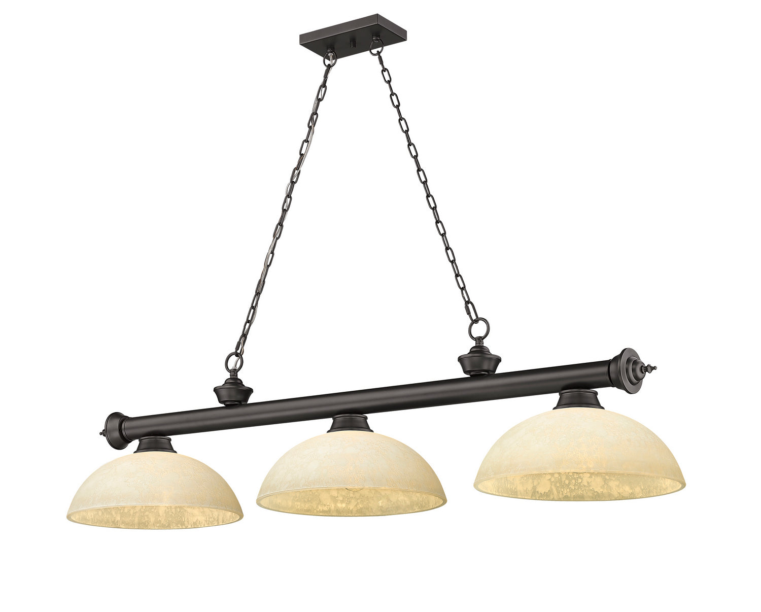 Z-Lite - 2306-3BRZ-DGM14 - Three Light Billiard - Cordon - Bronze