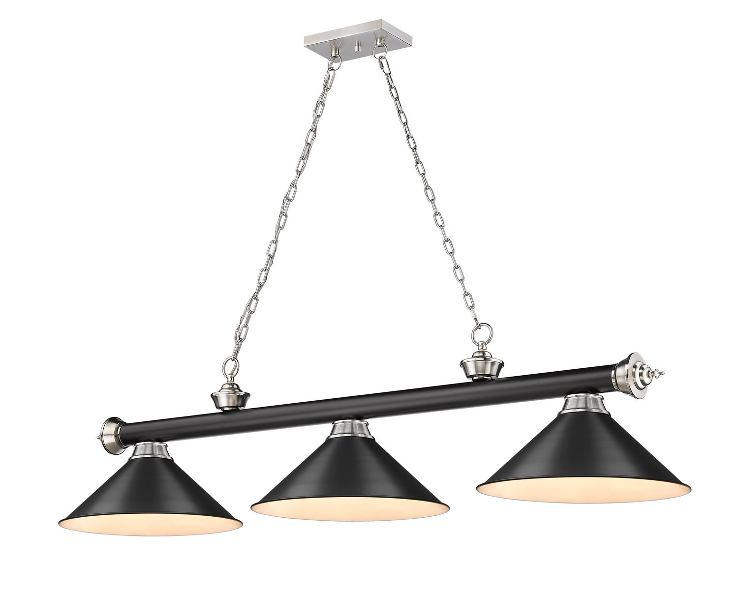 Z-Lite - 2306-3MB-BN-MB15 - Three Light Billiard - Cordon - Matte Black / Brushed Nickel