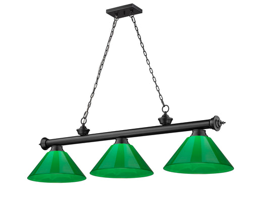 Z-Lite - 2306-3MB-PGR - Three Light Billiard - Cordon - Matte Black